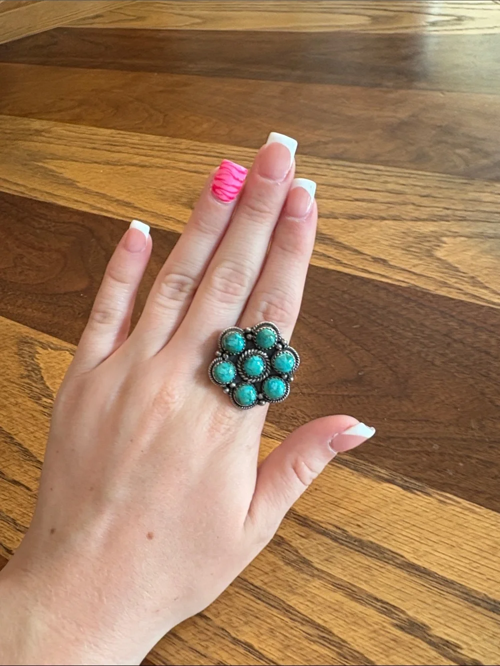 Authentic Turquoise Cluster Statement Ring - Picture 1 of 3